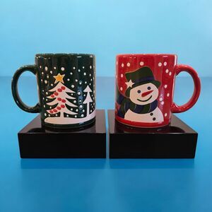 Rare Ornamental Tree Gold Star Waechtersbach Spain GRN Mug & Holiday Red Snowman